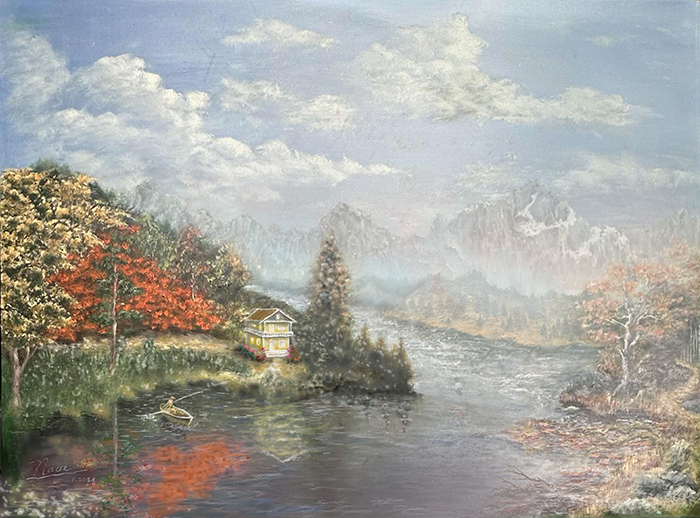 Peaceful Landscape Painting The Peaceful Time by Nam Hoang Kim