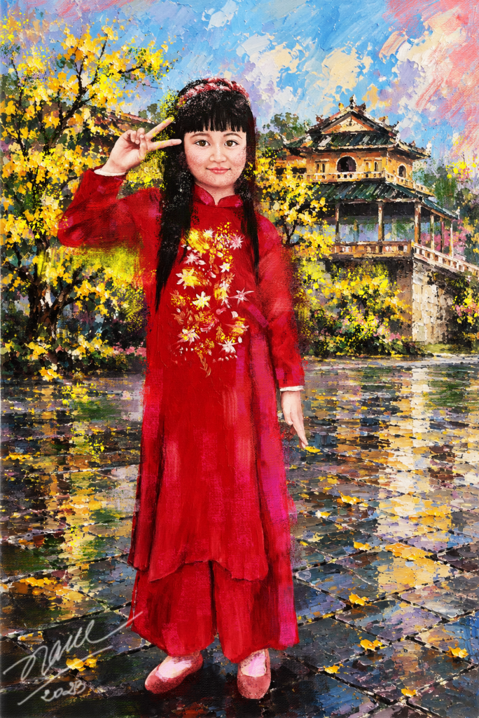 A Touch of Spring in the Imperial City digital painting by Art By Nam, inspired by Hue, Vietnam